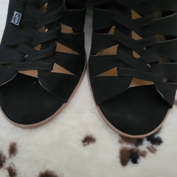 MELROSE AND MARKET FAUX SUEDE LACE UP BLOCK SANDAL 8.5 - Picture 7 of 9